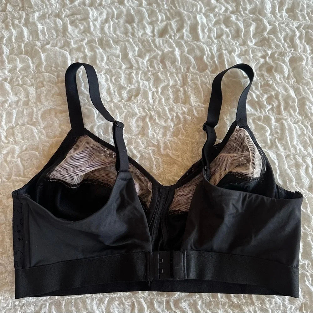 Chantelle Norah Wirefree Bra 34DD Black Lace Supportive Comfort